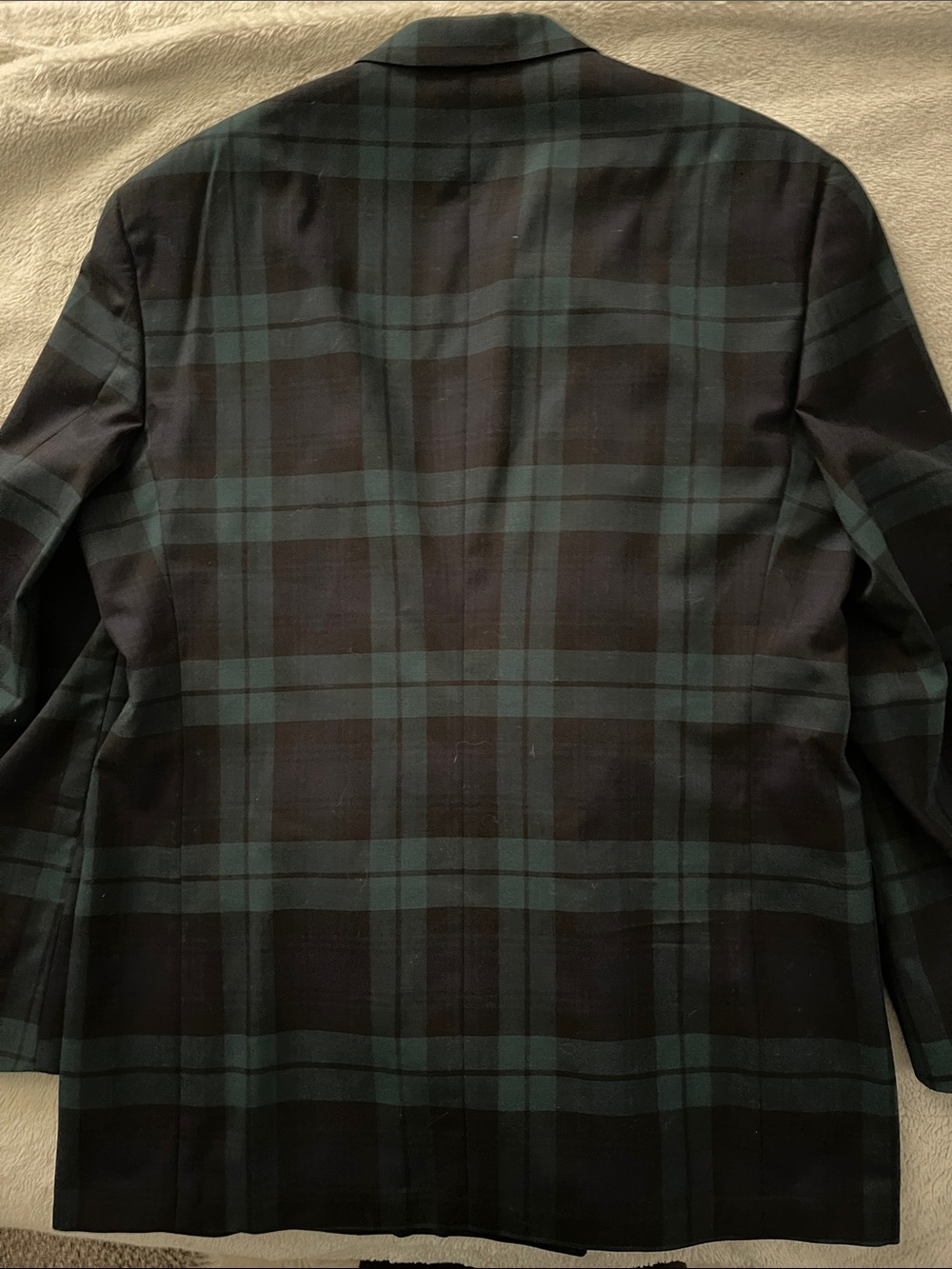 Tommy Hilfiger Green Blue Plaid Double Breasted Blazer Men’s 44L - Picture 4 of 7